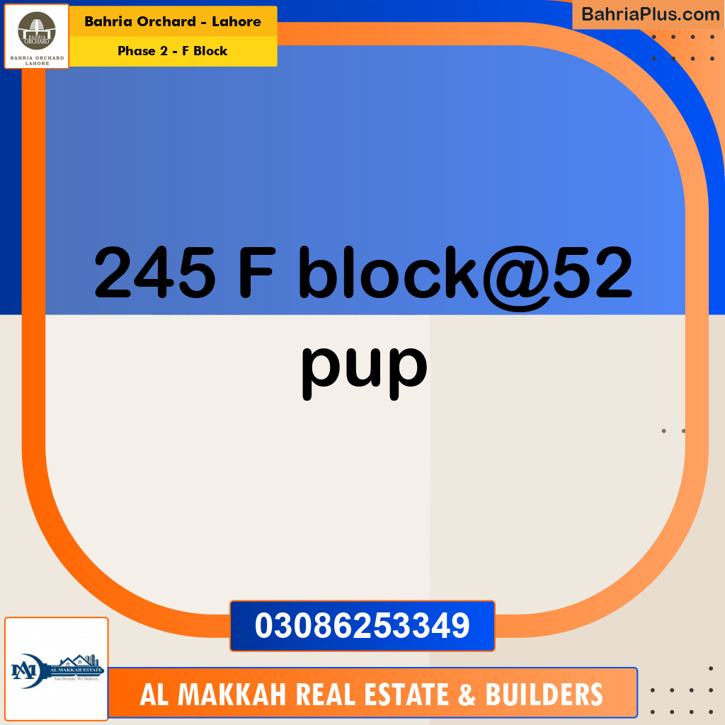 5 Marla Residential Plot for Sale in Phase 2 - F Block -  Bahria Orchard, Lahore - (BP-239859)