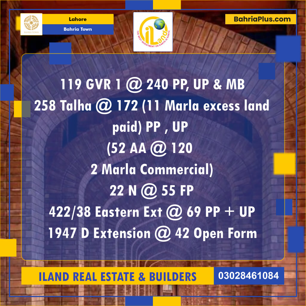 Residential Plot for Sale in Bahria Town, Lahore - (BP-239896)