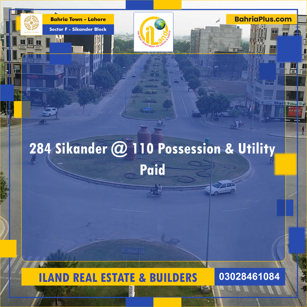 10.88 Marla Residential Plot for Sale in Sector F - Sikander Block -  Bahria Town, Lahore - (BP-239923)