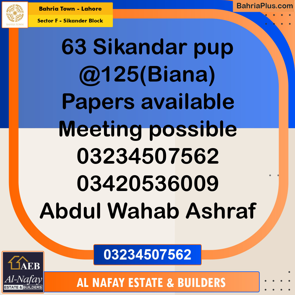 10 Marla Residential Plot for Sale in Sector F - Sikander Block -  Bahria Town, Lahore - (BP-239928)