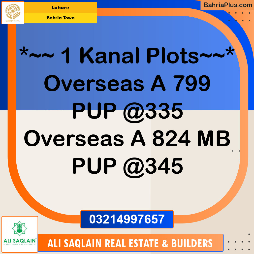 Residential Plot for Sale in Bahria Town, Lahore - (BP-239970)