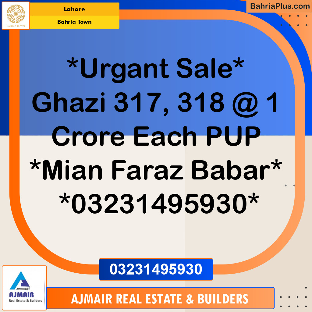 Residential Plot for Sale in Bahria Town, Lahore - (BP-239977)
