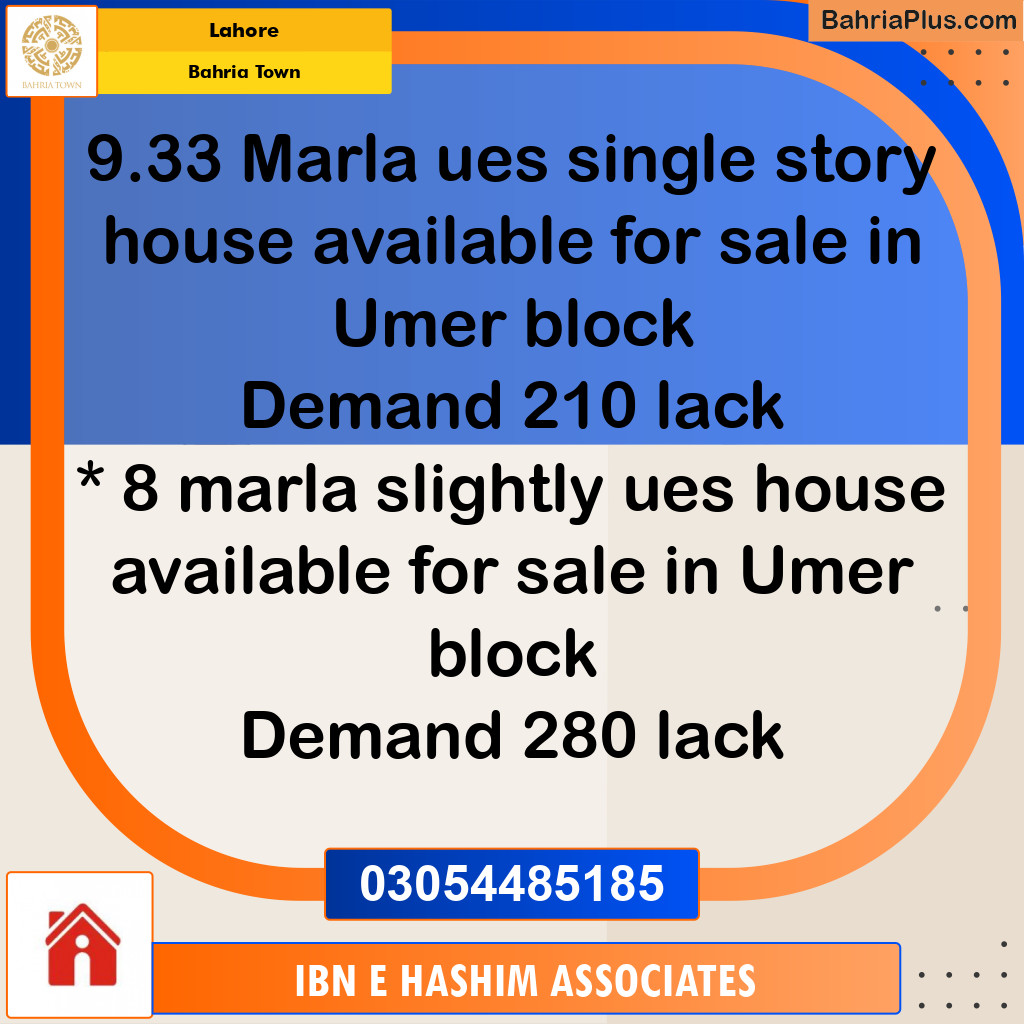 Residential House for Sale in Bahria Town, Lahore - (BP-239988)