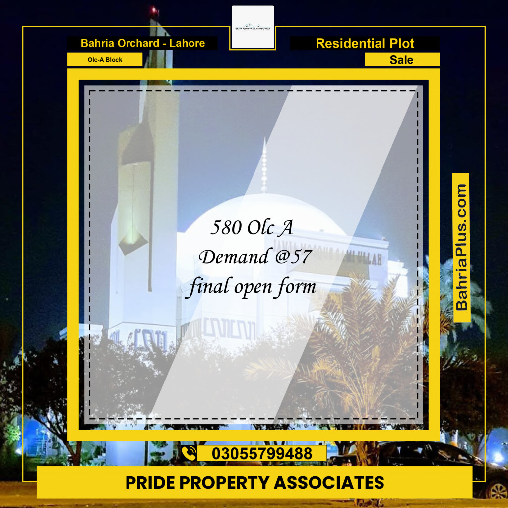 5 Marla Residential Plot for Sale in OLC-A Block -  Bahria Orchard, Lahore - (BP-240024)