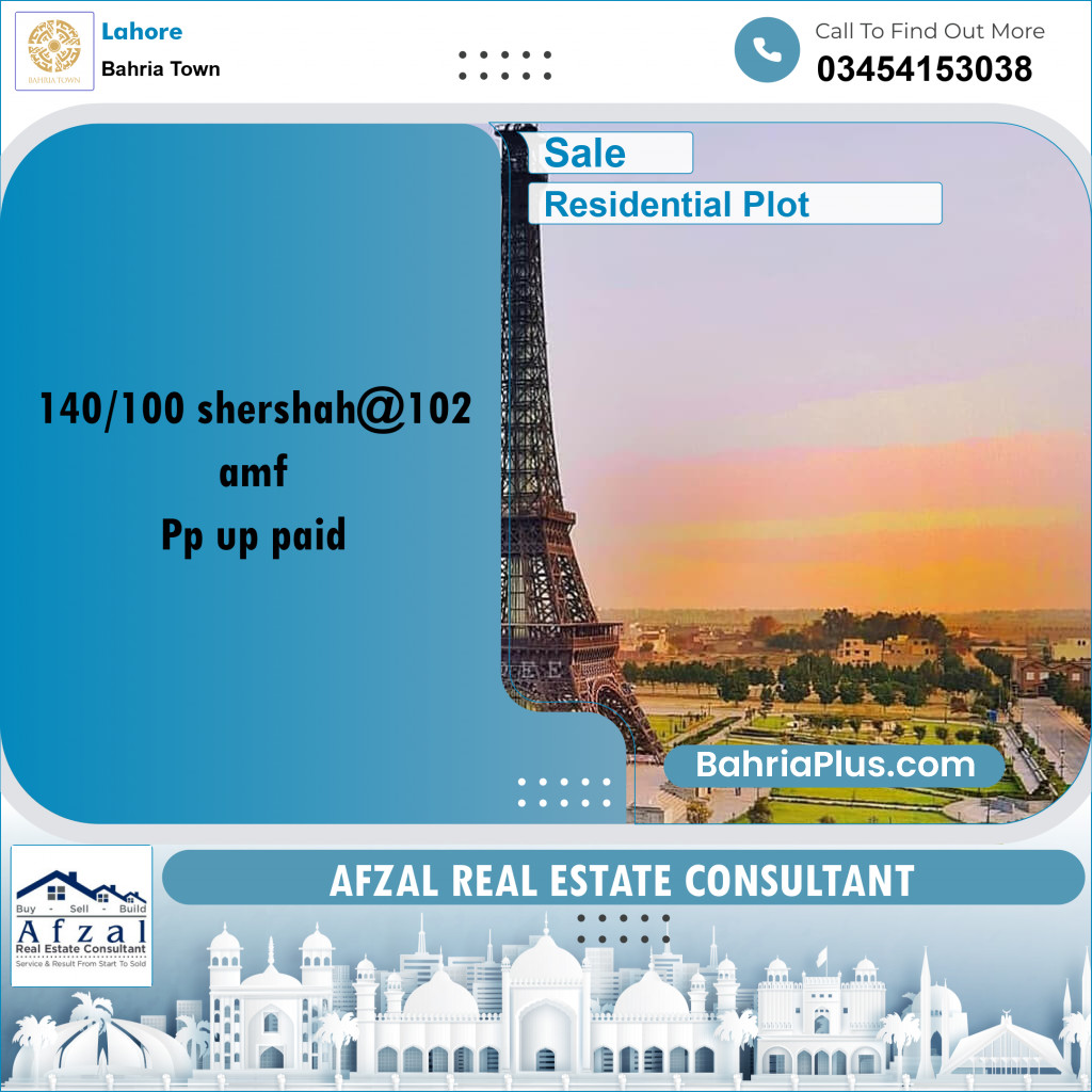 Residential Plot for Sale in Bahria Town, Lahore - (BP-240040)