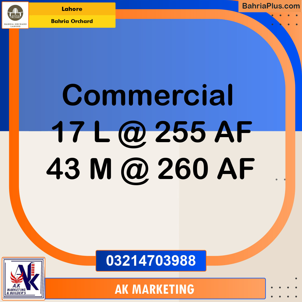 Residential Plot for Sale in Bahria Orchard, Lahore - (BP-240053)