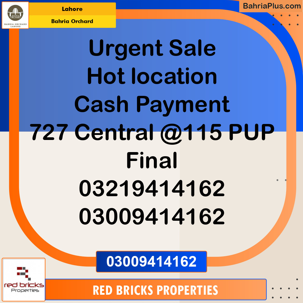 Residential Plot for Sale in Bahria Orchard, Lahore - (BP-240088)
