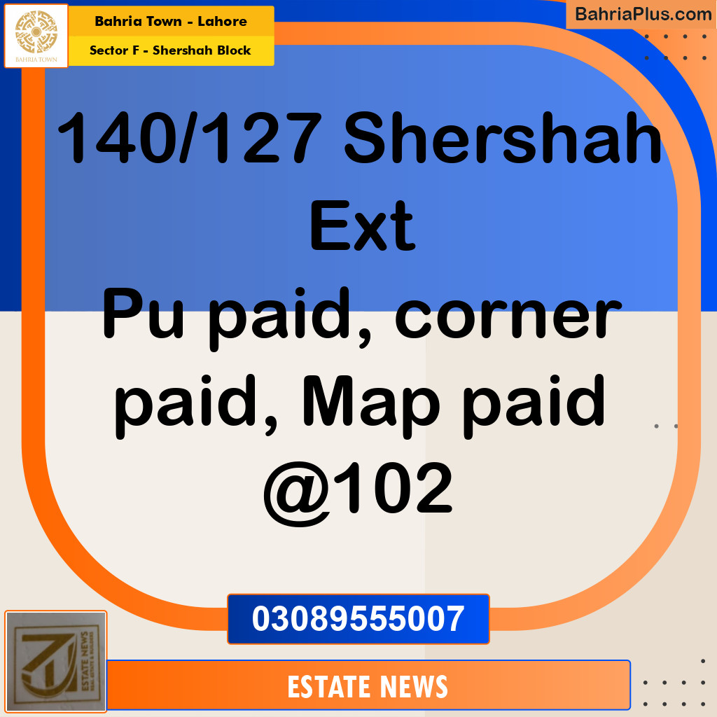 Residential Plot for Sale in Sector F - Shershah Block -  Bahria Town, Lahore - (BP-240098)