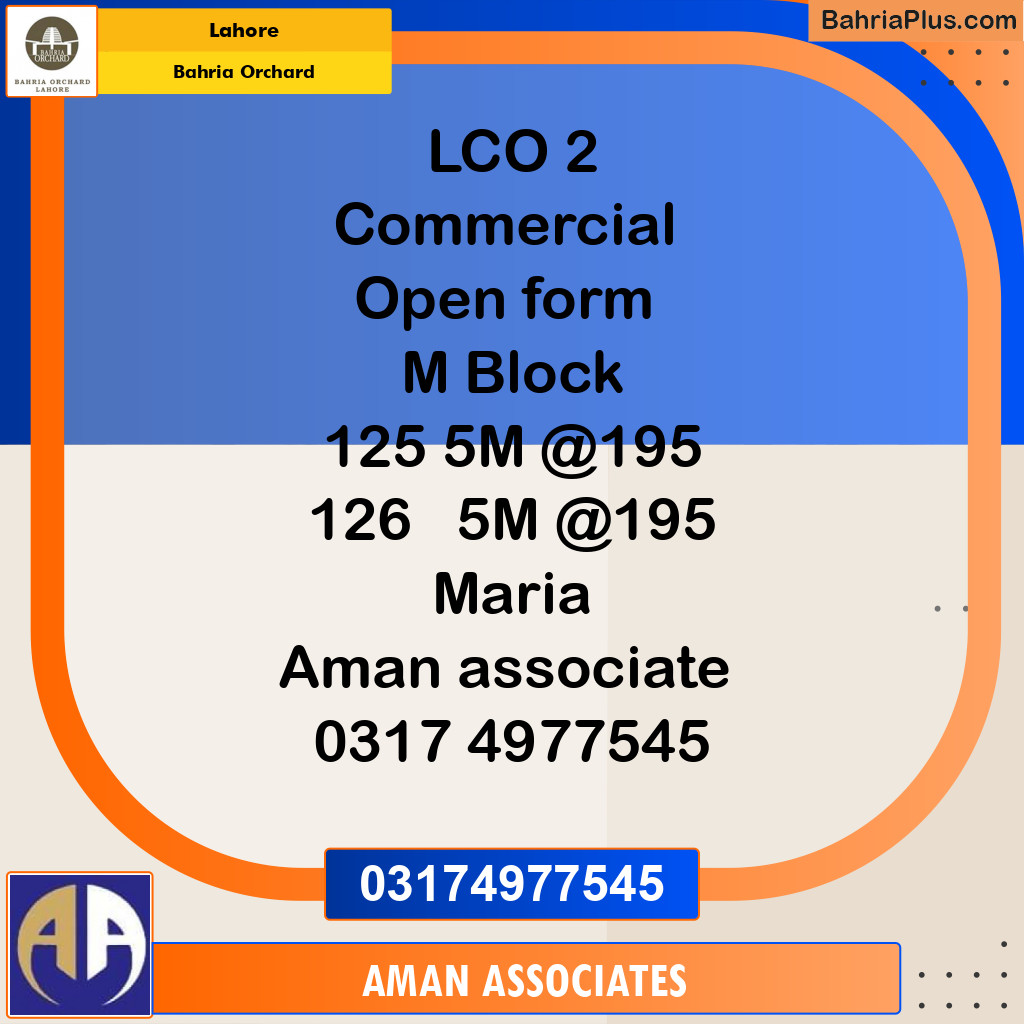 Residential Plot for Sale in Bahria Orchard, Lahore - (BP-240124)