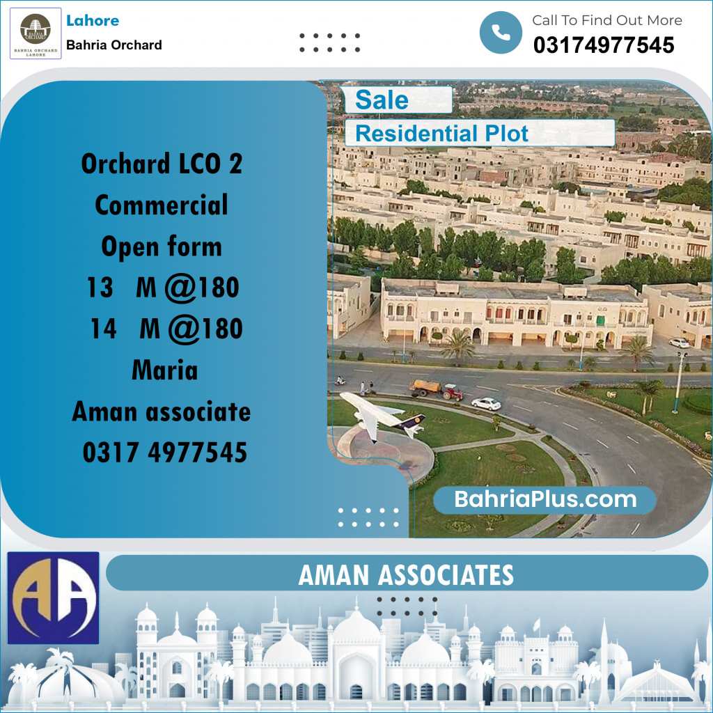 Residential Plot for Sale in Bahria Orchard, Lahore - (BP-240126)