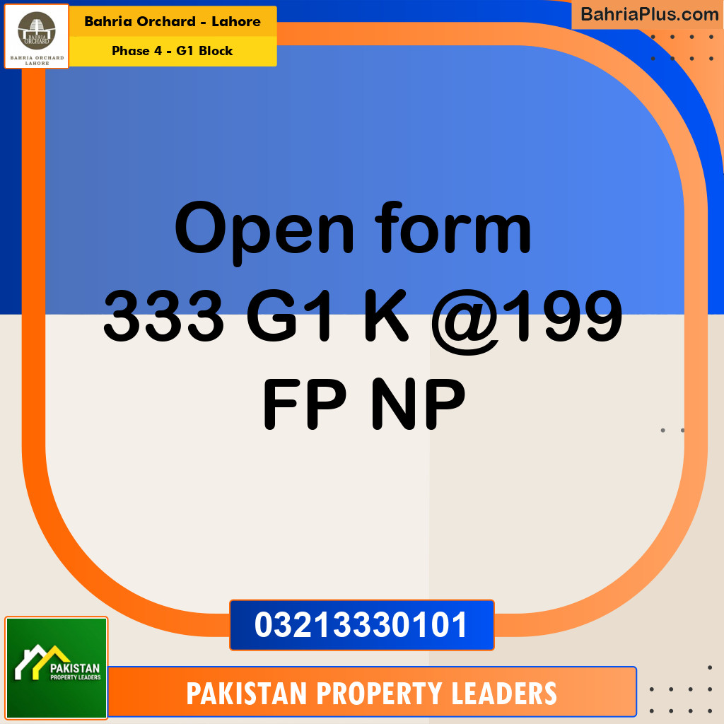 1 Kanal Residential Plot for Sale in Phase 4 - G1 Block -  Bahria Orchard, Lahore - (BP-240155)
