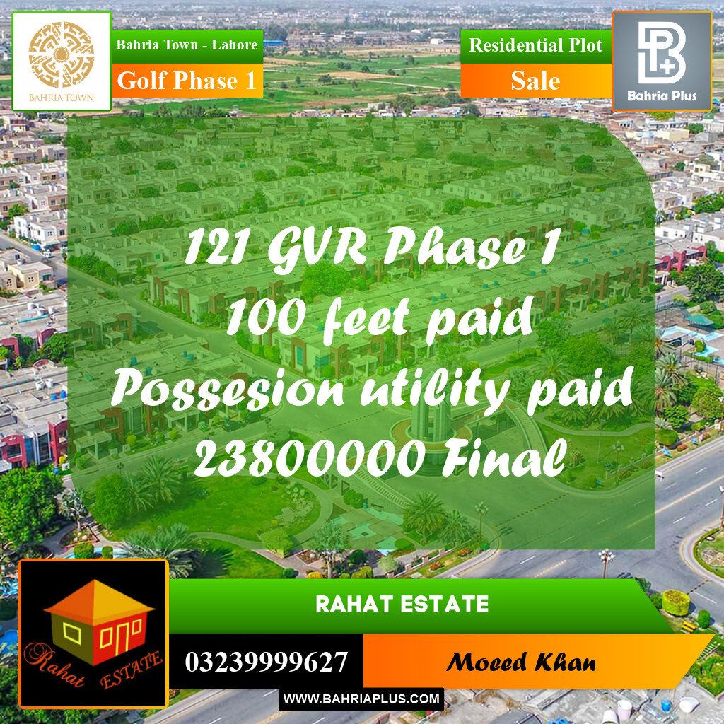 1 Kanal Residential Plot for Sale in Golf Phase 1 -  Bahria Town, Lahore - (BP-240156)