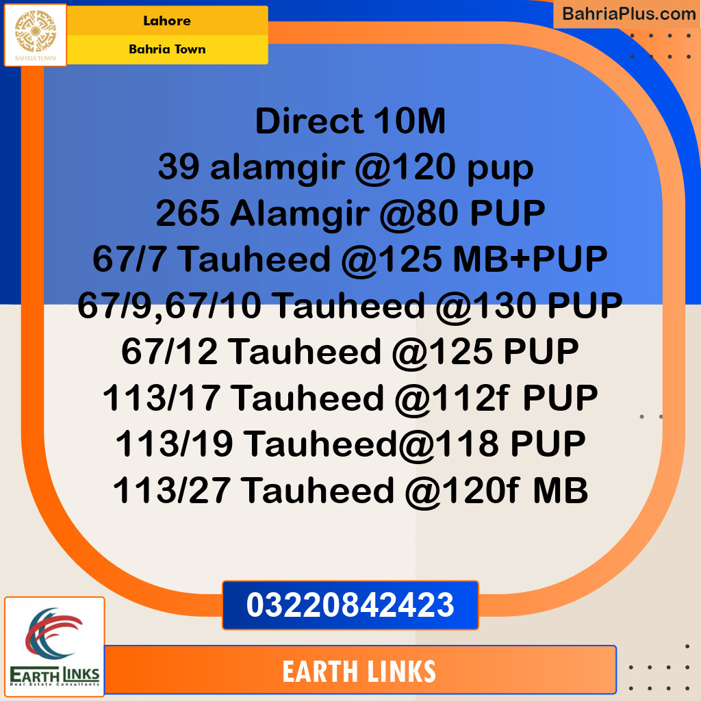 Residential Plot for Sale in Bahria Town, Lahore - (BP-240163)