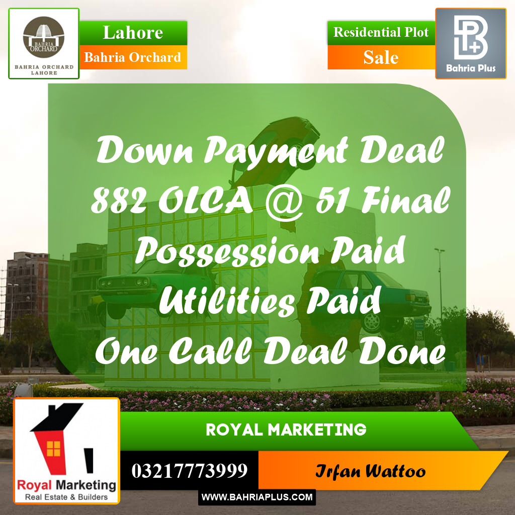 Residential Plot for Sale in Bahria Orchard, Lahore - (BP-240346)