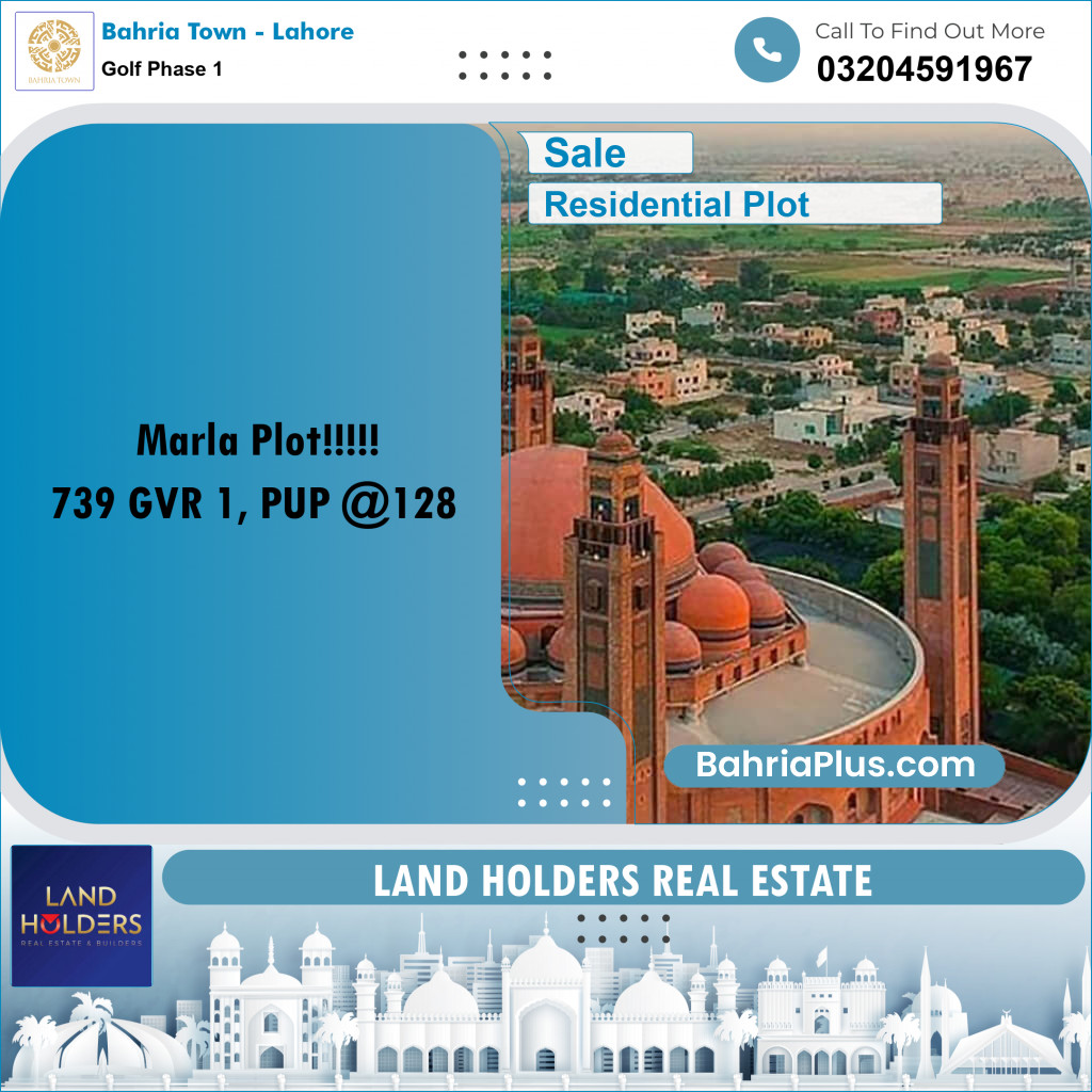 10 Marla Residential Plot for Sale in Golf Phase 1 -  Bahria Town, Lahore - (BP-240386)