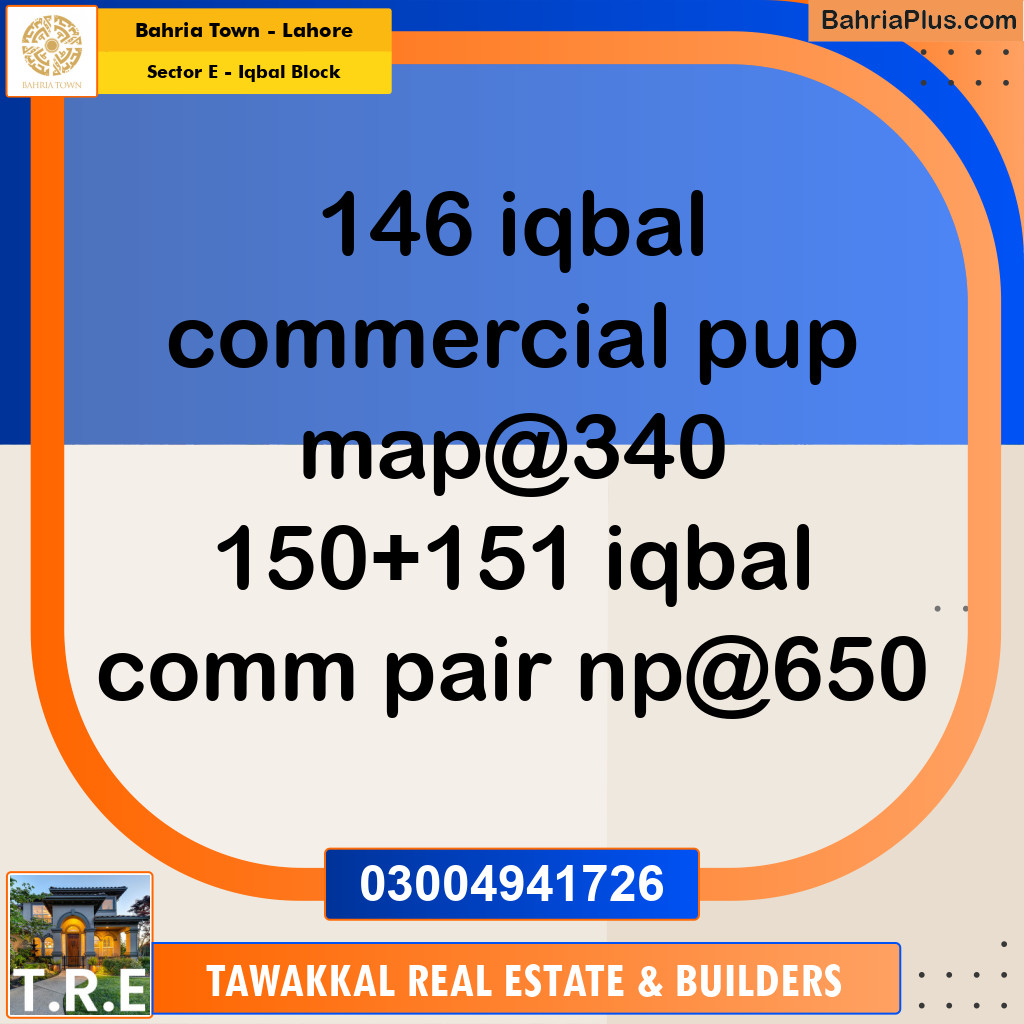 5 Marla Residential Plot for Sale in Sector E - Iqbal Block -  Bahria Town, Lahore - (BP-240387)