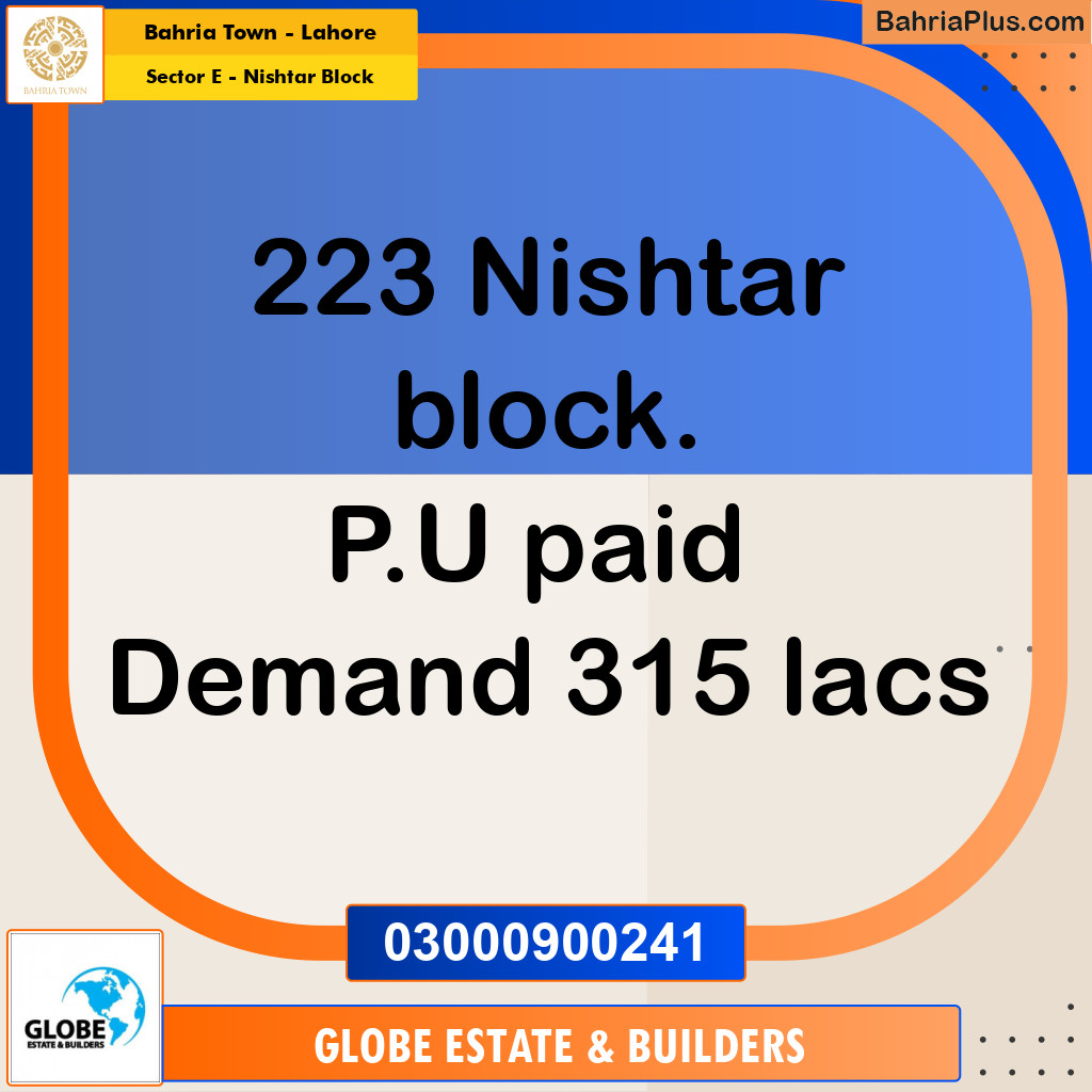 1 Kanal Residential Plot for Sale in Sector E - Nishtar Block -  Bahria Town, Lahore - (BP-240399)