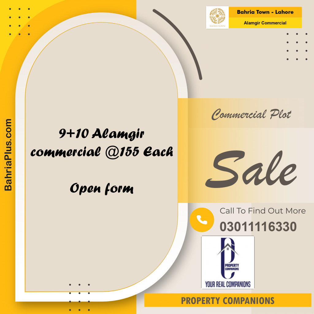 5 Marla Commercial Plot for Sale in Alamgir Commercial -  Bahria Town, Lahore - (BP-240434)