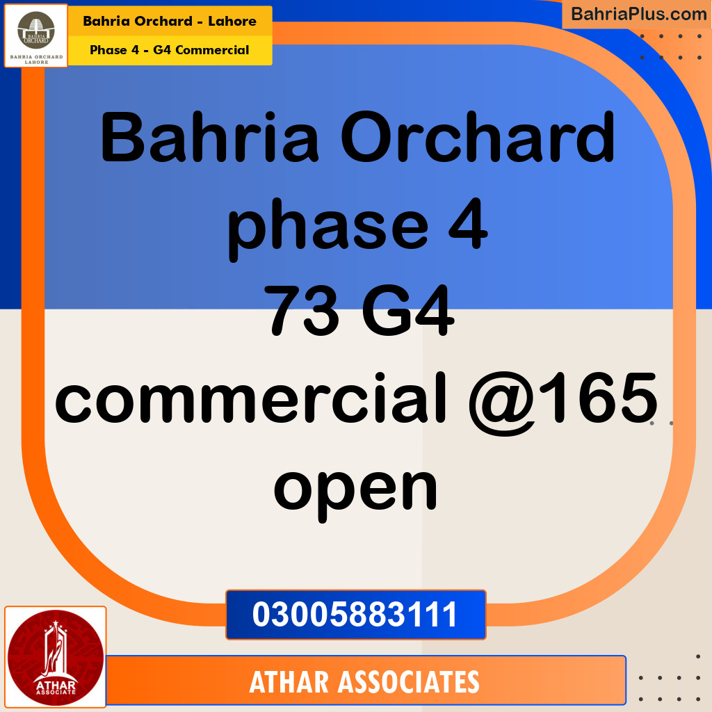 5 Marla Commercial Plot for Sale in Phase 4 - G4 Commercial -  Bahria Orchard, Lahore - (BP-240436)