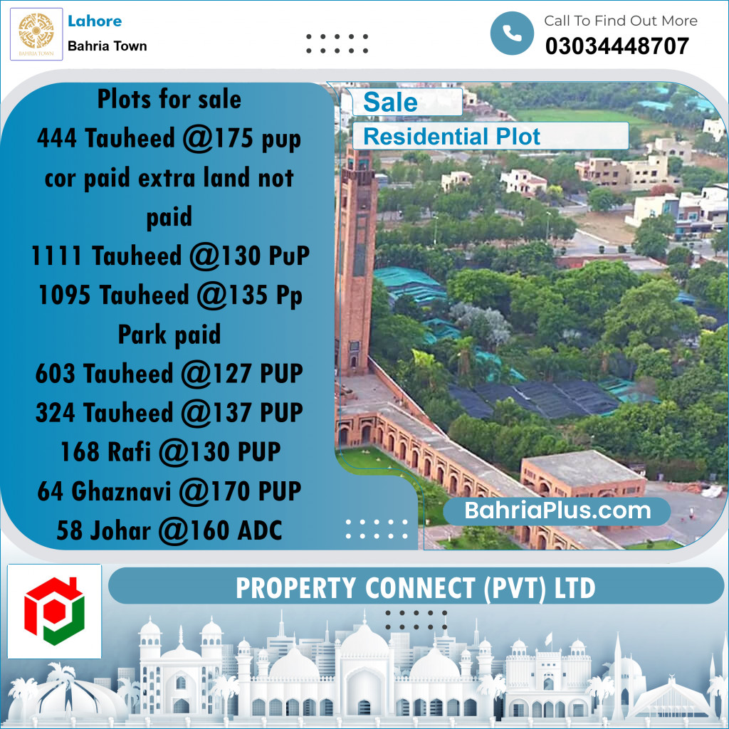 Residential Plot for Sale in Bahria Town, Lahore - (BP-240439)