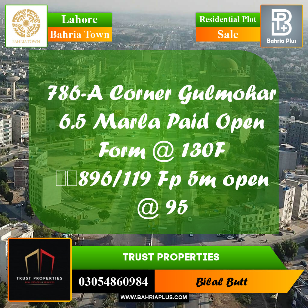 Residential Plot for Sale in Bahria Town, Lahore - (BP-240491)