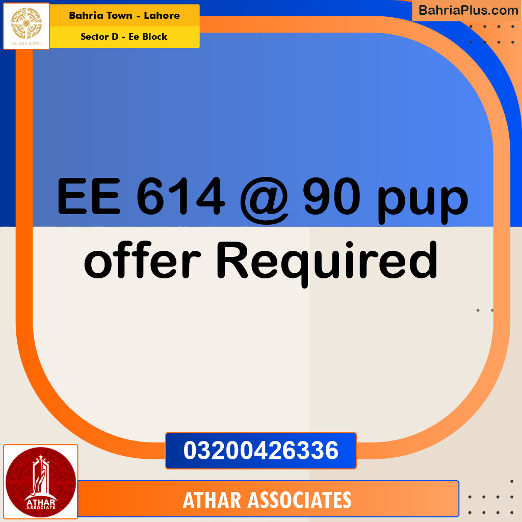5 Marla Residential Plot for Sale in Sector D - EE Block -  Bahria Town, Lahore - (BP-240498)