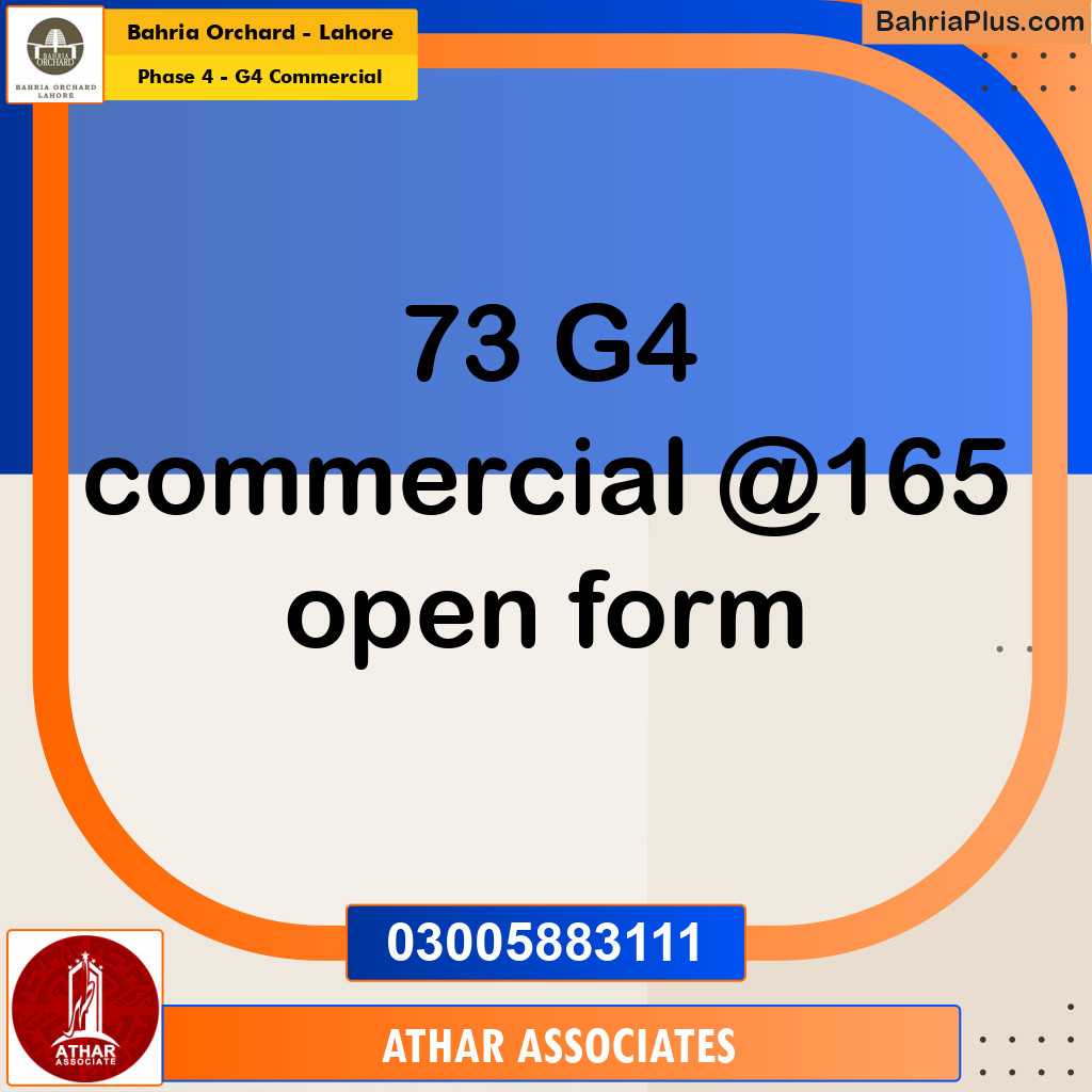 5 Marla Commercial Plot for Sale in Phase 4 - G4 Commercial -  Bahria Orchard, Lahore - (BP-240509)