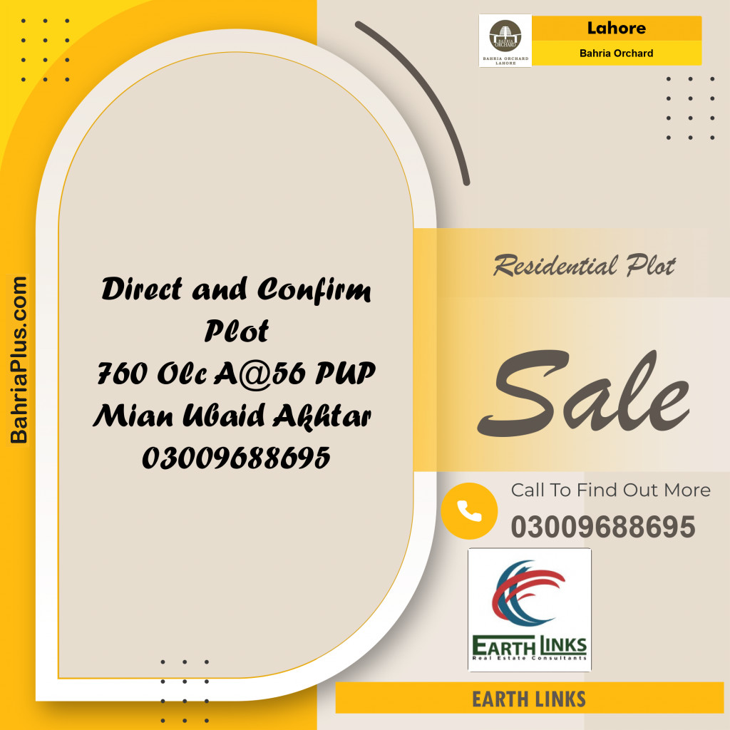 Residential Plot for Sale in Bahria Orchard, Lahore - (BP-240555)