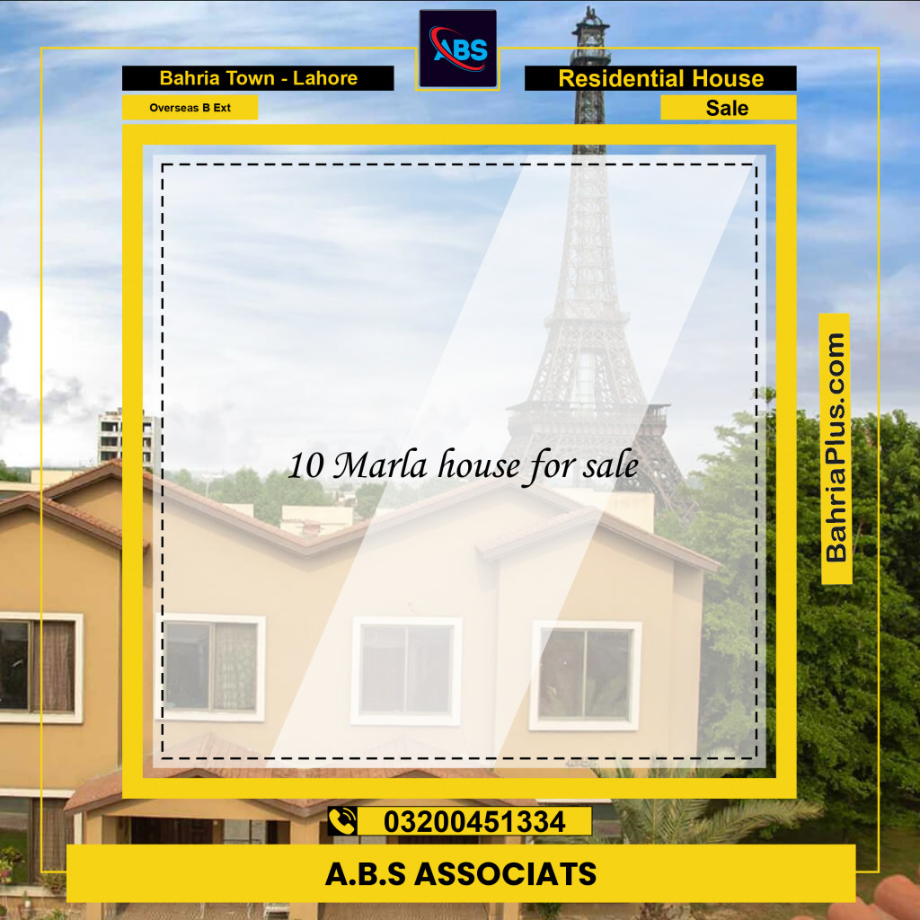 10 Marla Residential House for Sale in Overseas B Ext -  Bahria Town, Lahore - (BP-240636)