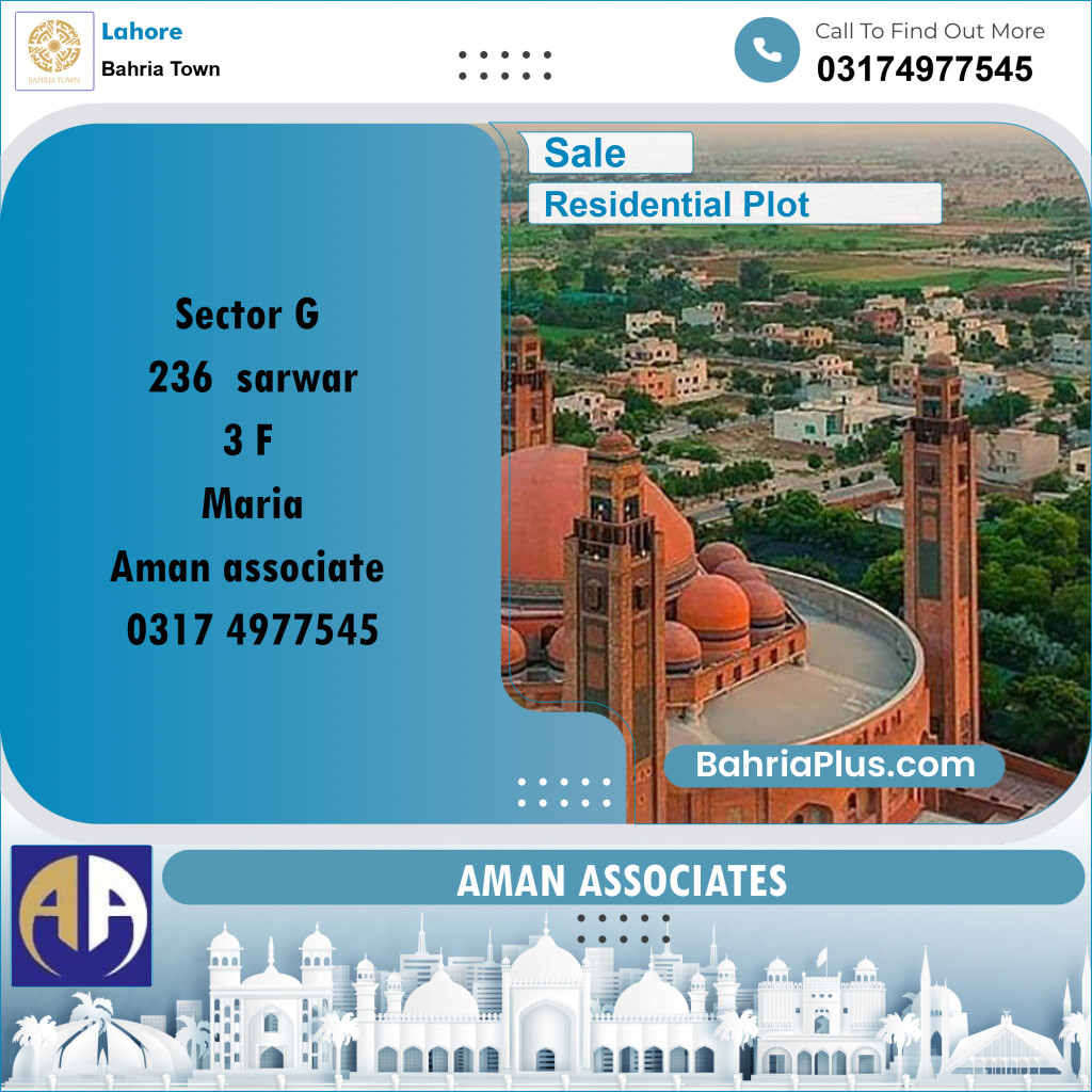 Residential Plot for Sale in Bahria Town, Lahore - (BP-240674)