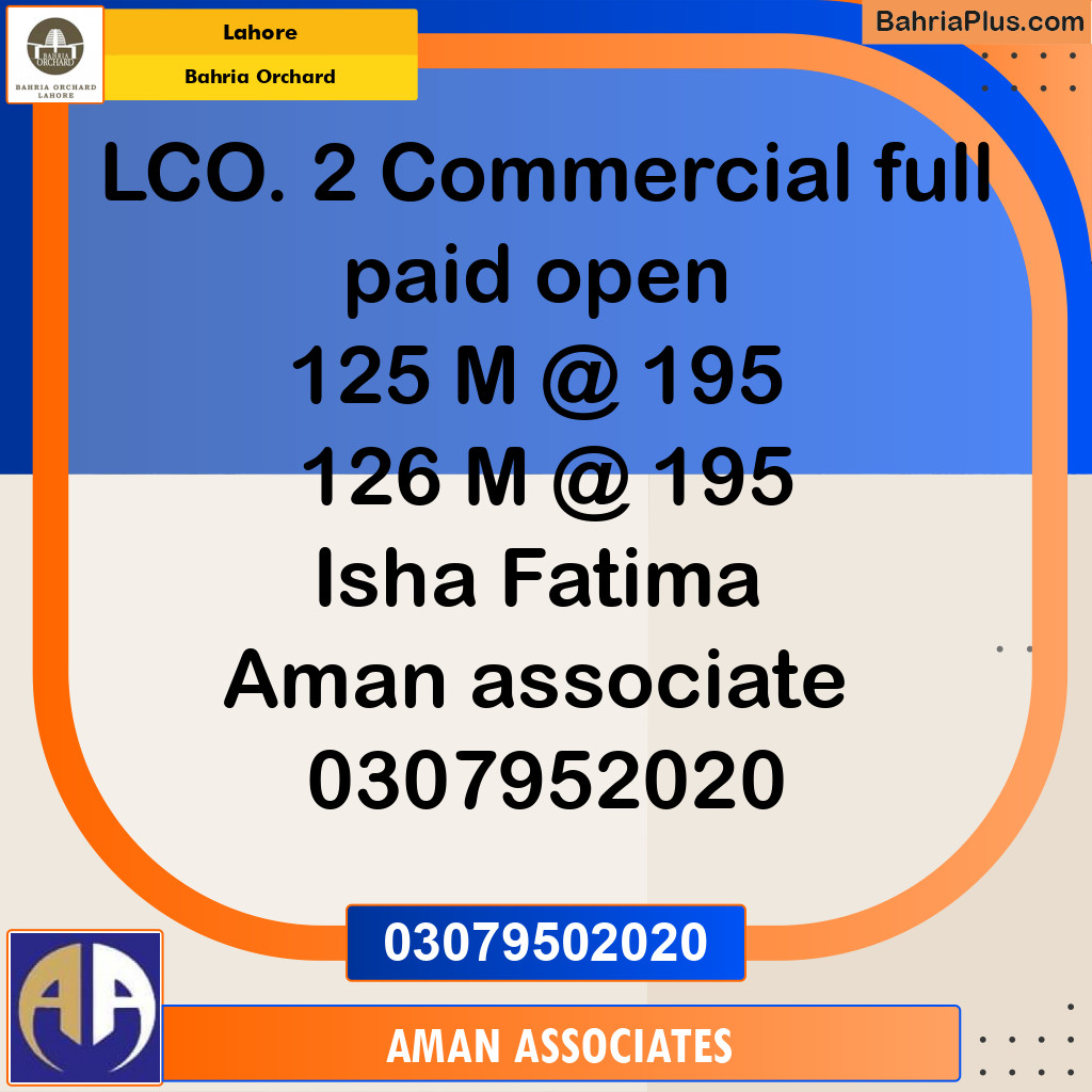 Residential Plot for Sale in Bahria Orchard, Lahore - (BP-240761)