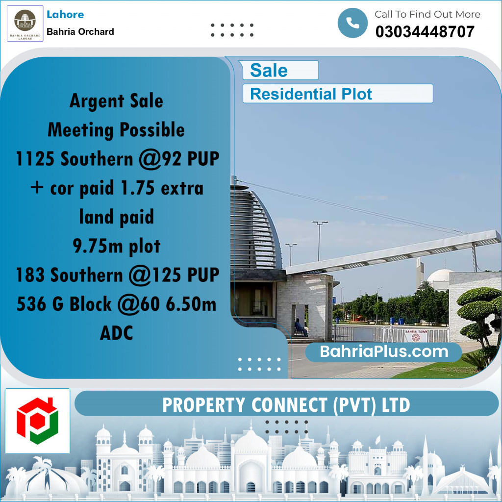 Residential Plot for Sale in Bahria Orchard, Lahore - (BP-240789)