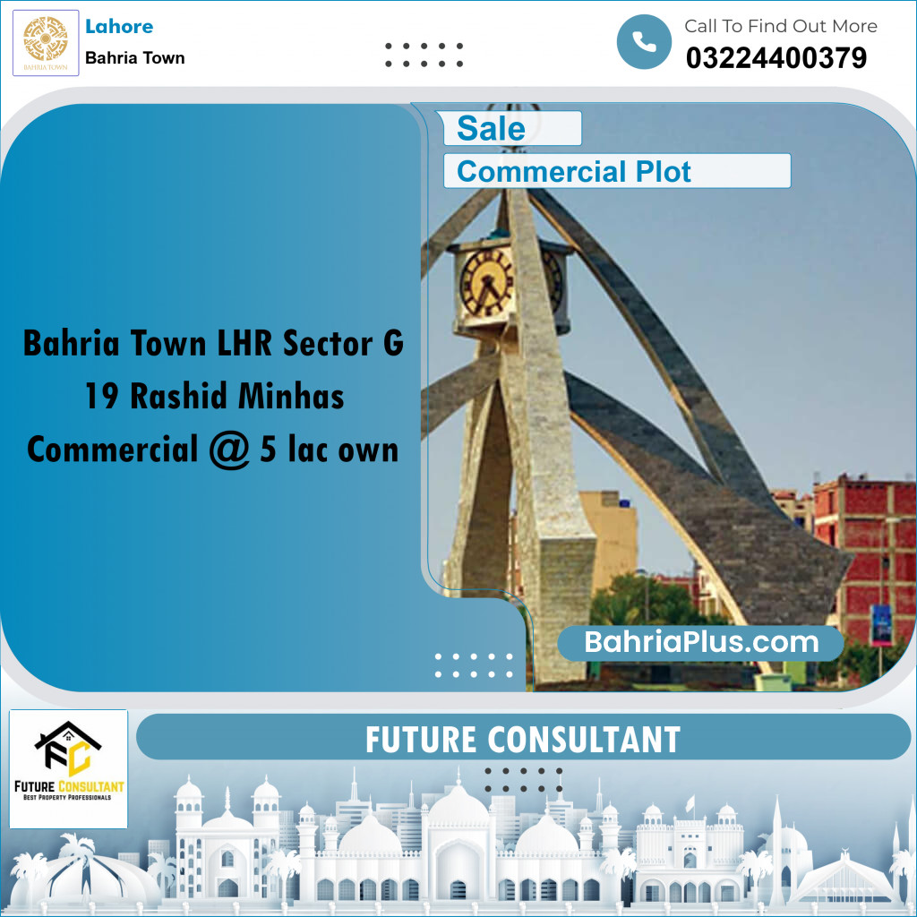 5 Marla Commercial Plot for Sale in Bahria Town, Lahore - (BP-240822)