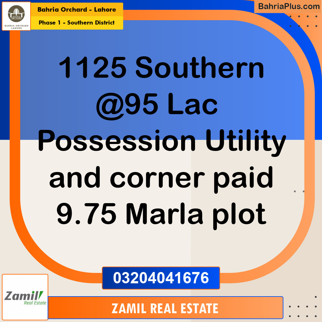 10 Marla Residential Plot for Sale in Phase 1 - Southern District -  Bahria Orchard, Lahore - (BP-240843)