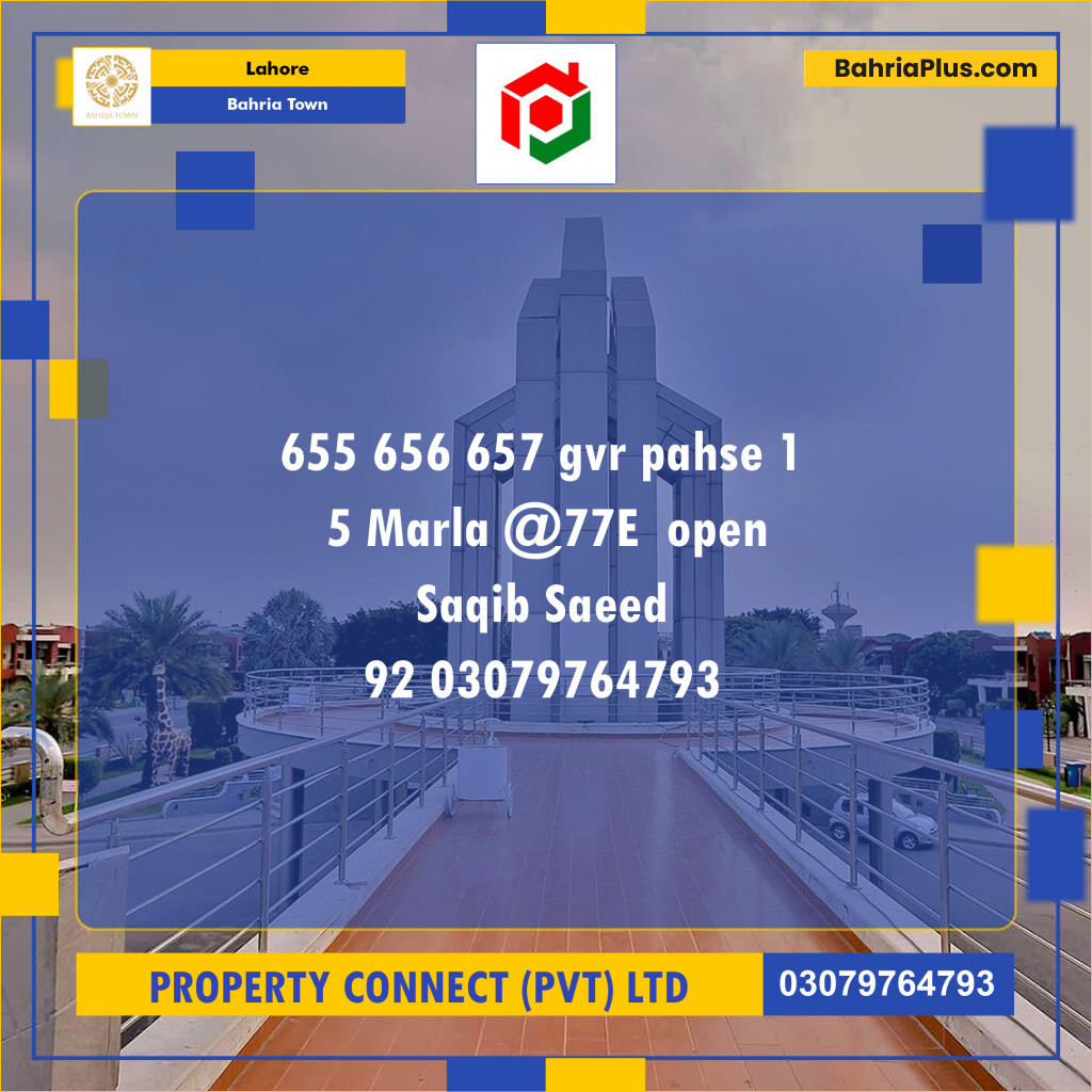 Residential Plot for Sale in Bahria Town, Lahore - (BP-240845)