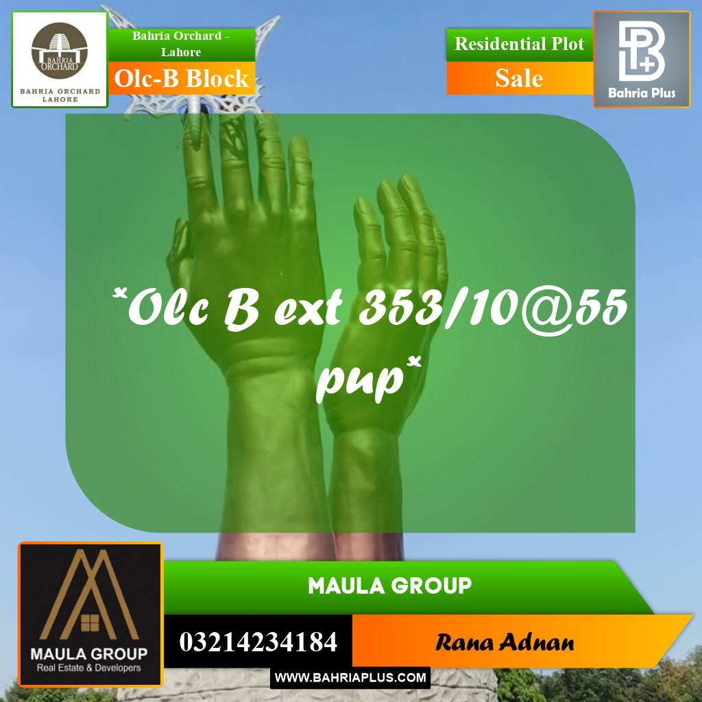 5 Marla Residential Plot for Sale in OLC-B Block -  Bahria Orchard, Lahore - (BP-240853)