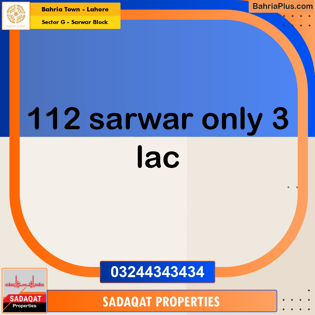 5 Marla Residential Plot for Sale in Sector G - Sarwar Block -  Bahria Town, Lahore - (BP-240876)
