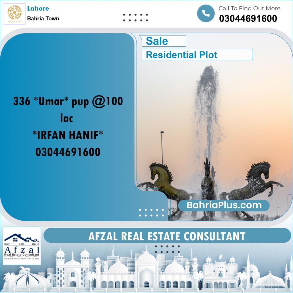 Residential Plot for Sale in Bahria Town, Lahore - (BP-240937)