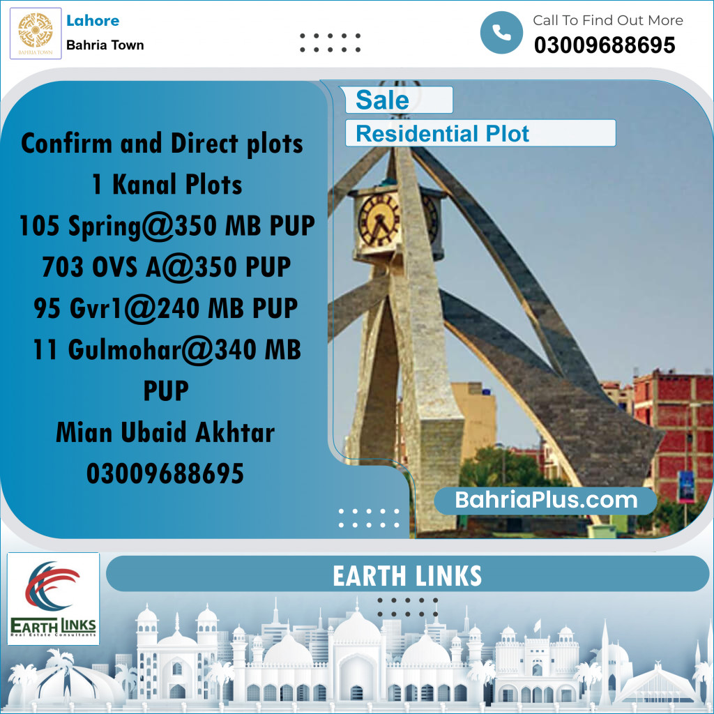Residential Plot for Sale in Bahria Town, Lahore - (BP-240948)