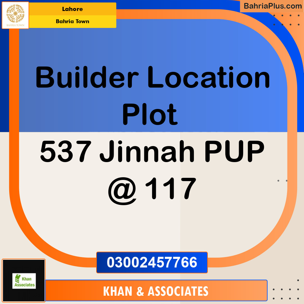 Residential Plot for Sale in Bahria Town, Lahore - (BP-240992)