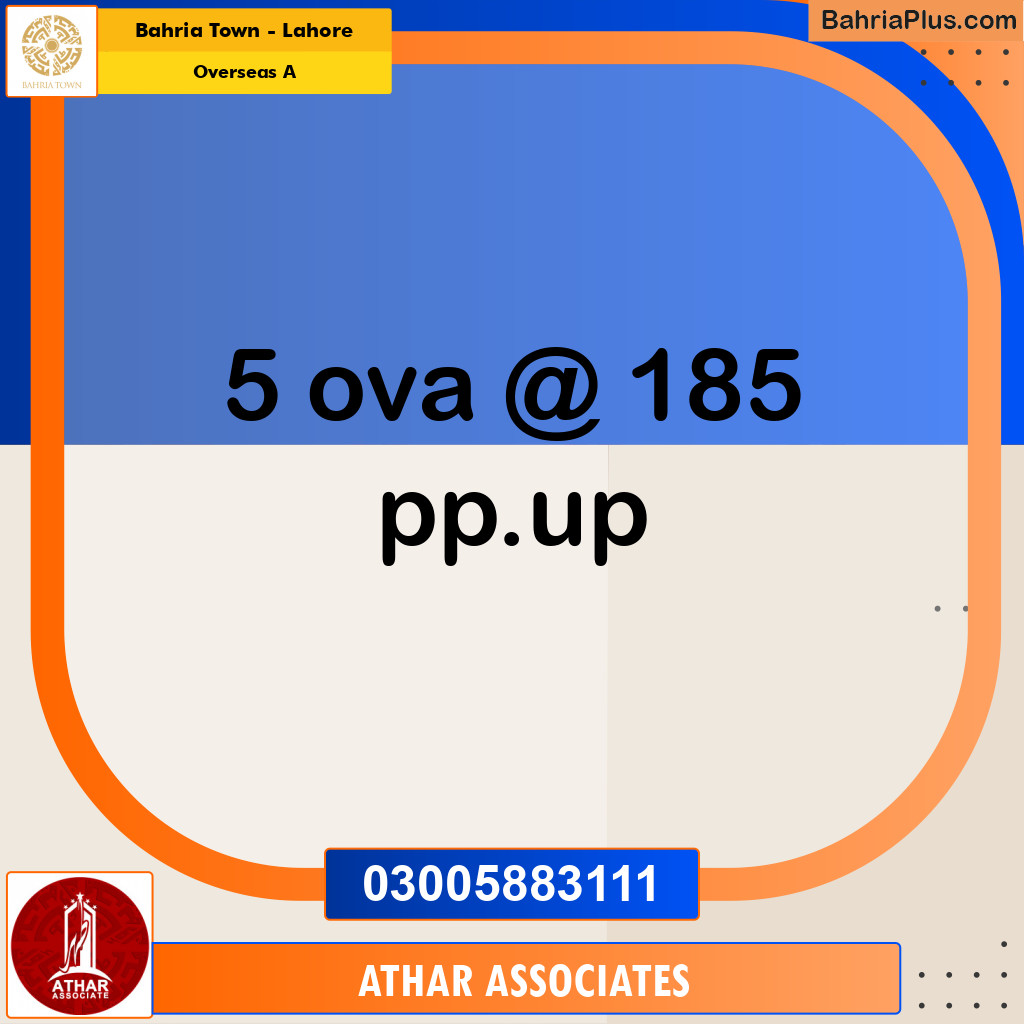10 Marla Residential Plot for Sale in Overseas A -  Bahria Town, Lahore - (BP-241076)