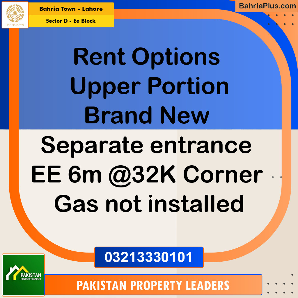 6 Marla Residential House for Rent in Sector D - EE Block -  Bahria Town, Lahore - (BP-241200)