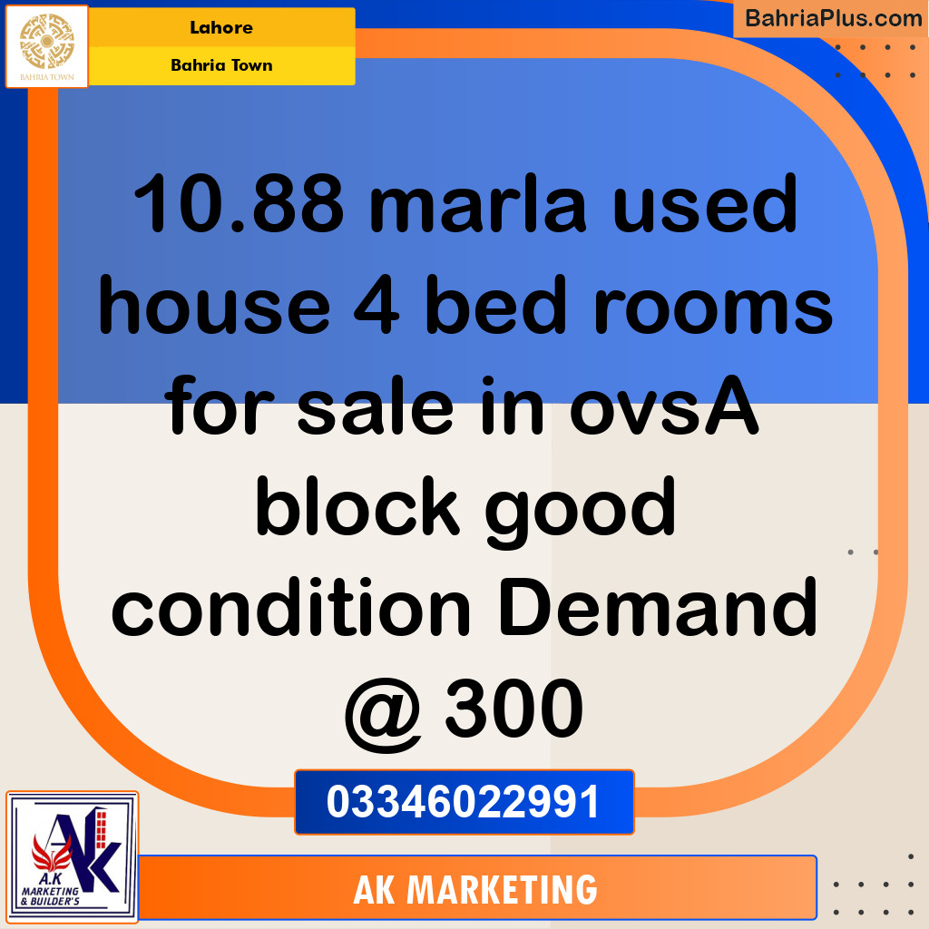 10 Marla Residential House for Sale in Bahria Town, Lahore - (BP-241203)