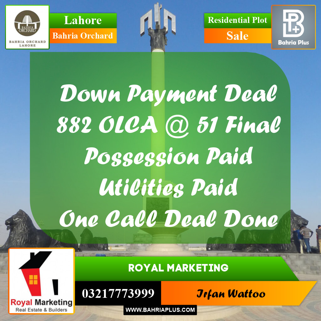 Residential Plot for Sale in Bahria Orchard, Lahore - (BP-241352)