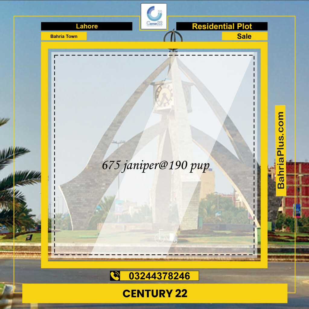 Residential Plot for Sale in Bahria Town, Lahore - (BP-241390)