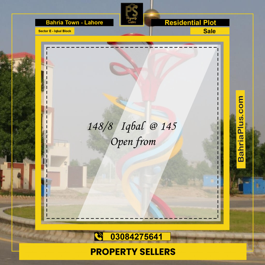 10 Marla Residential Plot for Sale in Sector E - Iqbal Block -  Bahria Town, Lahore - (BP-241465)