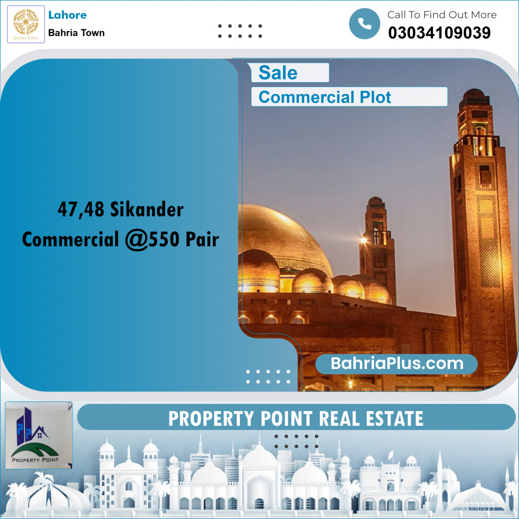 Commercial Plot for Sale in Bahria Town, Lahore - (BP-241474)
