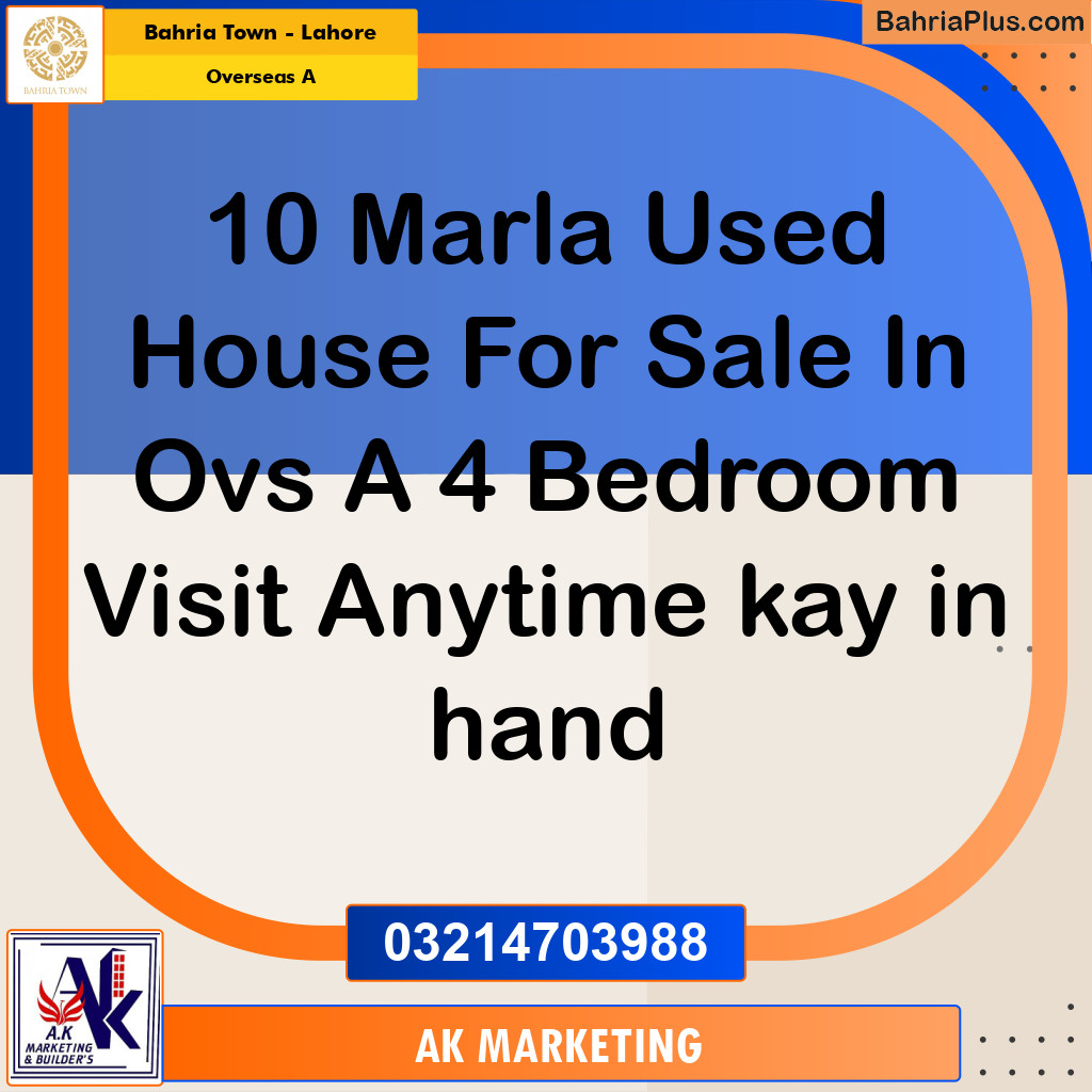 10 Marla Residential House for Sale in Overseas A -  Bahria Town, Lahore - (BP-241477)