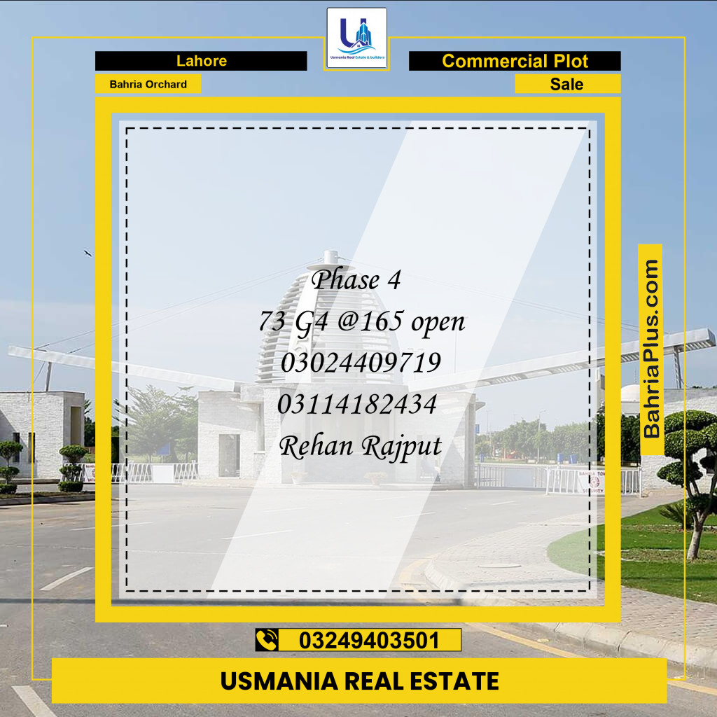 Commercial Plot for Sale in Bahria Orchard, Lahore - (BP-241521)