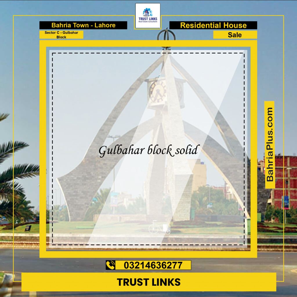 13 Marla Residential House for Sale in Sector C - Gulbahar Block -  Bahria Town, Lahore - (BP-241535)